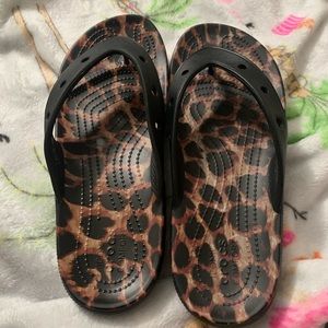 Animal print crocs women size 11